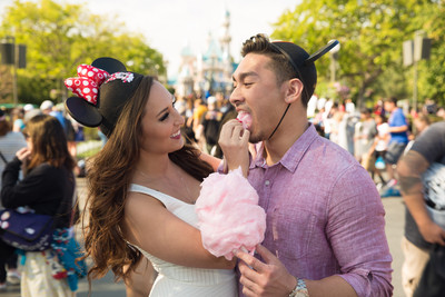 disneyland engagement cotton candy